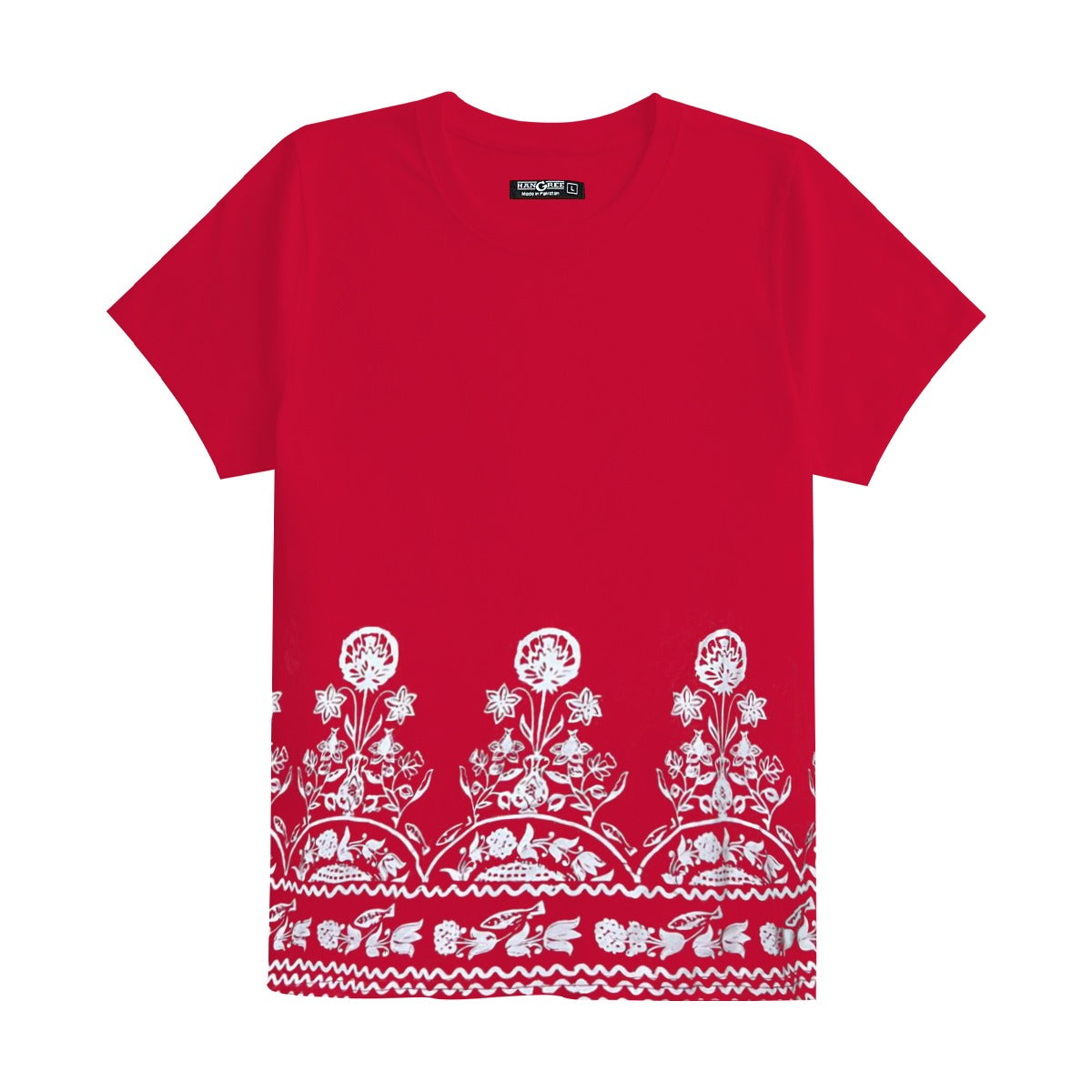 Women Floral Printed Tee Shirt - Red