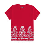 Women Floral Printed Tee Shirt - Red