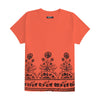 Women Floral Printed Tee Shirt - Orange