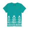 Women Floral Printed Tee Shirt - Sea Green
