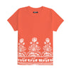 Women Floral Printed Tee Shirt - Orange