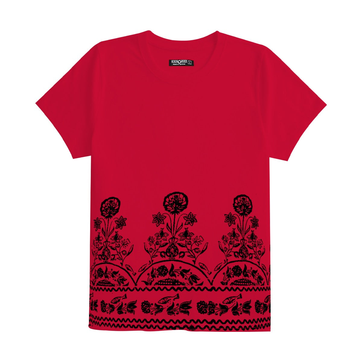 Women Floral Printed Tee Shirt - Red