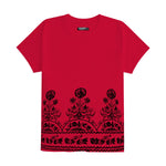 Women Floral Printed Tee Shirt - Red