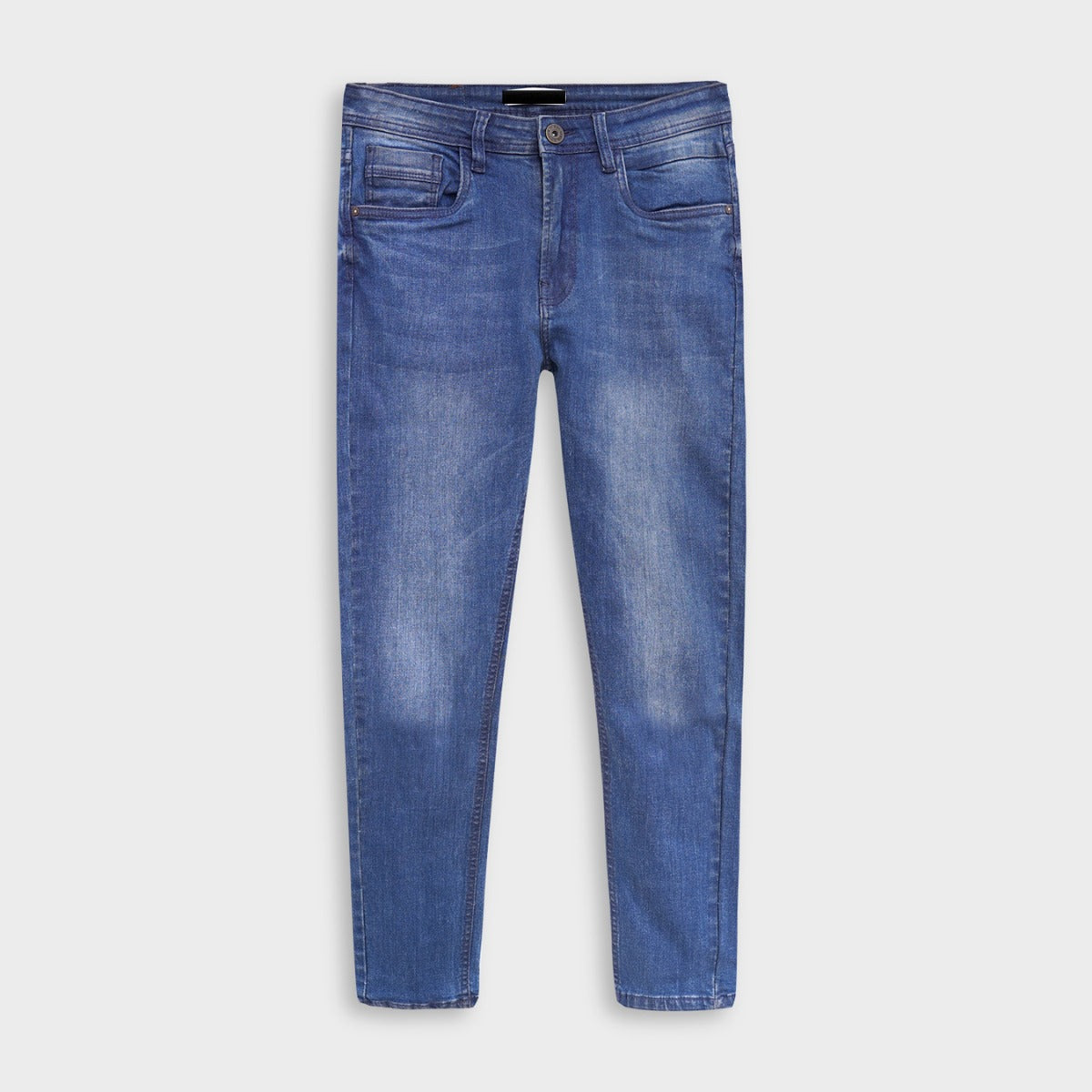 Branded Mid Blue Wash Slim Fit Denim Pant