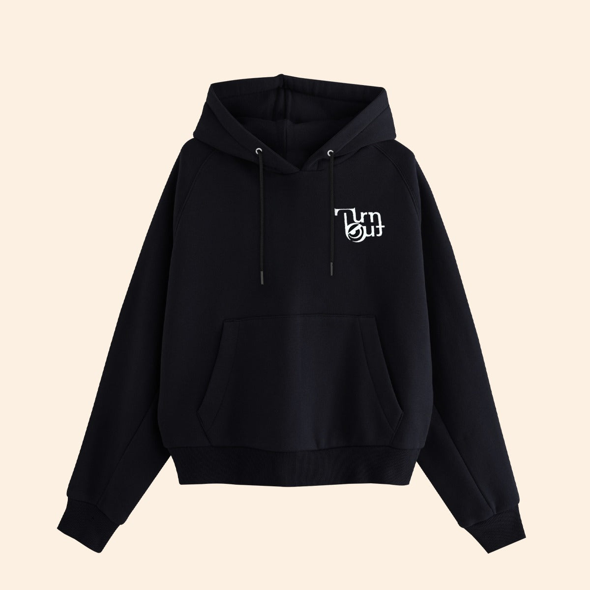 Women's Exclusive Printed Pull Over Fleece Hoodie - Black