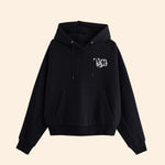 Women's Exclusive Printed Pull Over Fleece Hoodie - Black