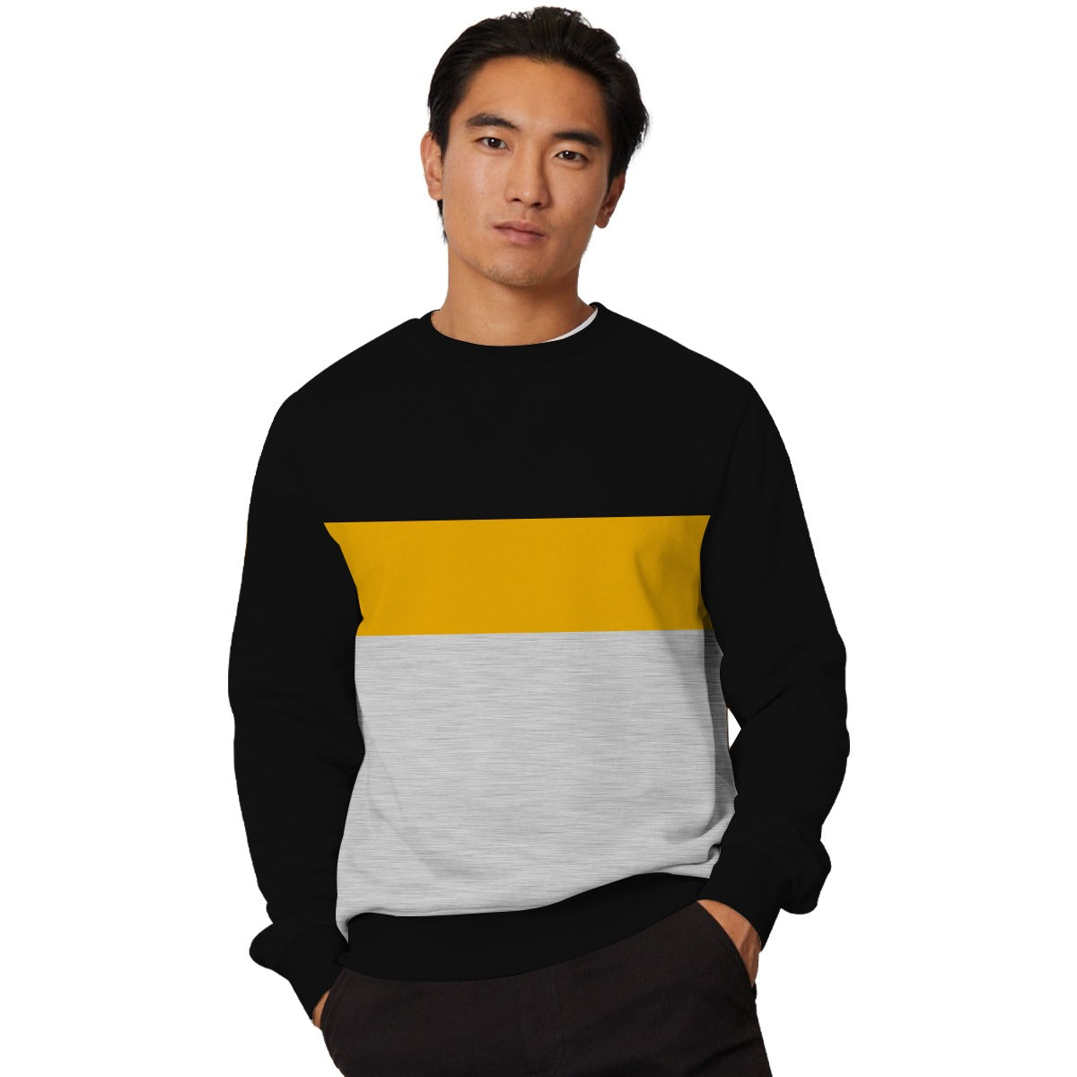 HG Three Panel Fashion Sweat Shirt - Black/Gray