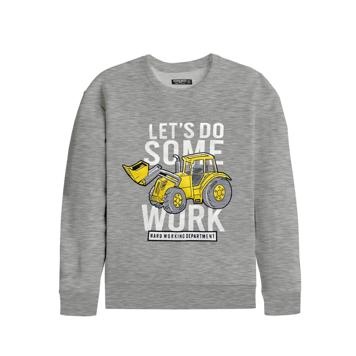 Boy's "Let's Do Some Work" Printed Sweat Shirt - Gray