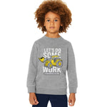 Boy's "Let's Do Some Work" Printed Sweat Shirt - Gray