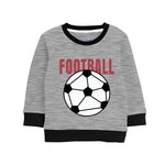 Textured Gray "Football" Printed Twin Set