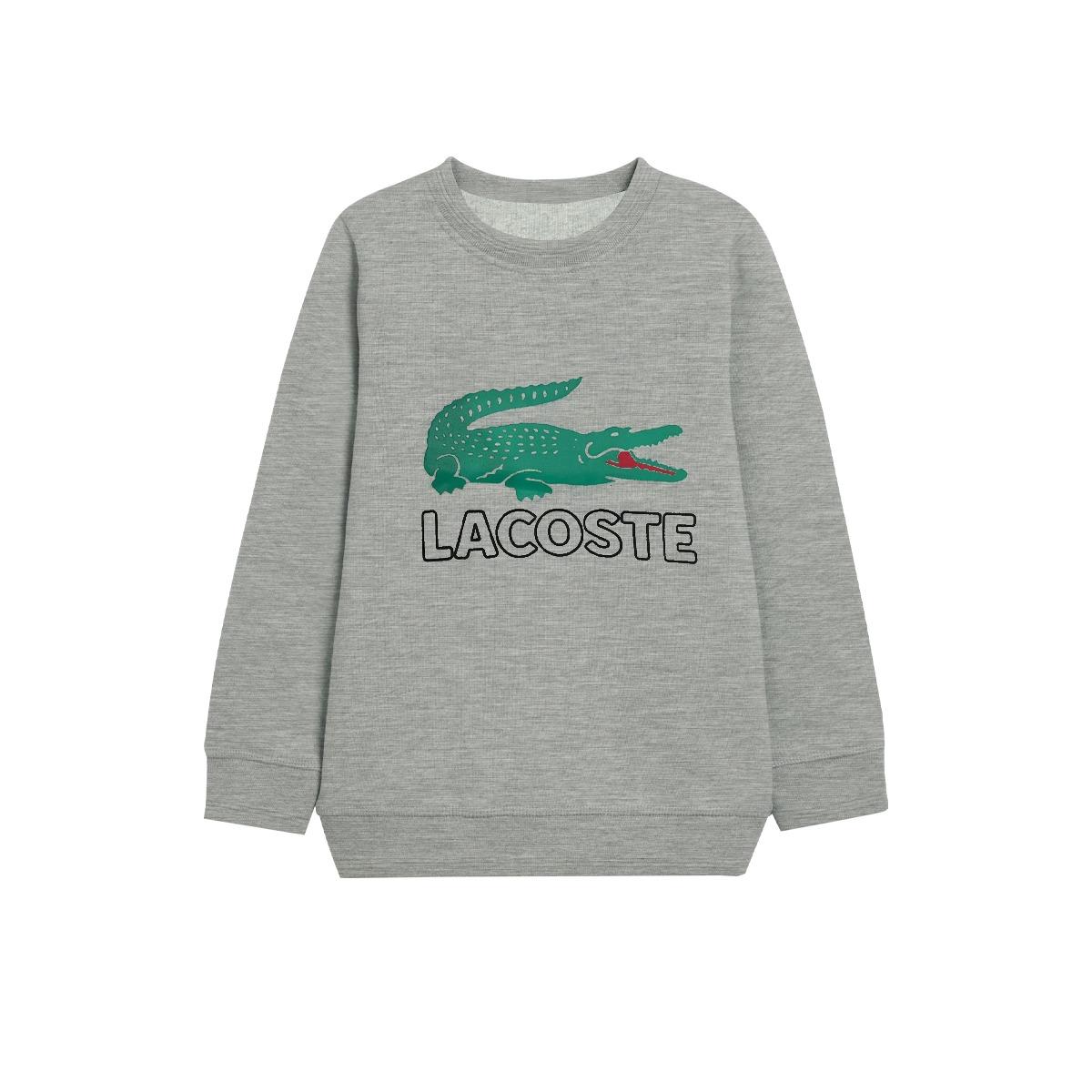 Boy's Lacoste Printed Sweat Shirt - Gray