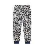 Girl's Allover Floral Printed Fleece Hoodie Twin Set - Navy