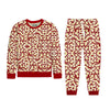 Girl's Allover Floral Printed Fleece Twin Set - Red