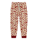 Girl's Allover Floral Printed Fleece Hoodie Twin Set - Red