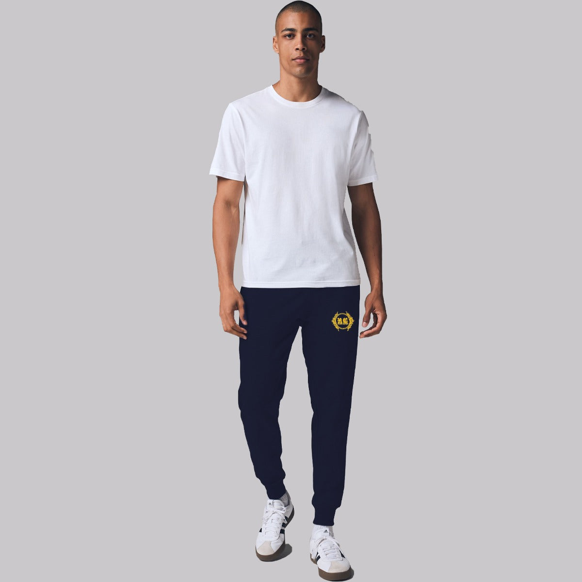 HG Signature Embroidered Close Bottom Trouser - Navy