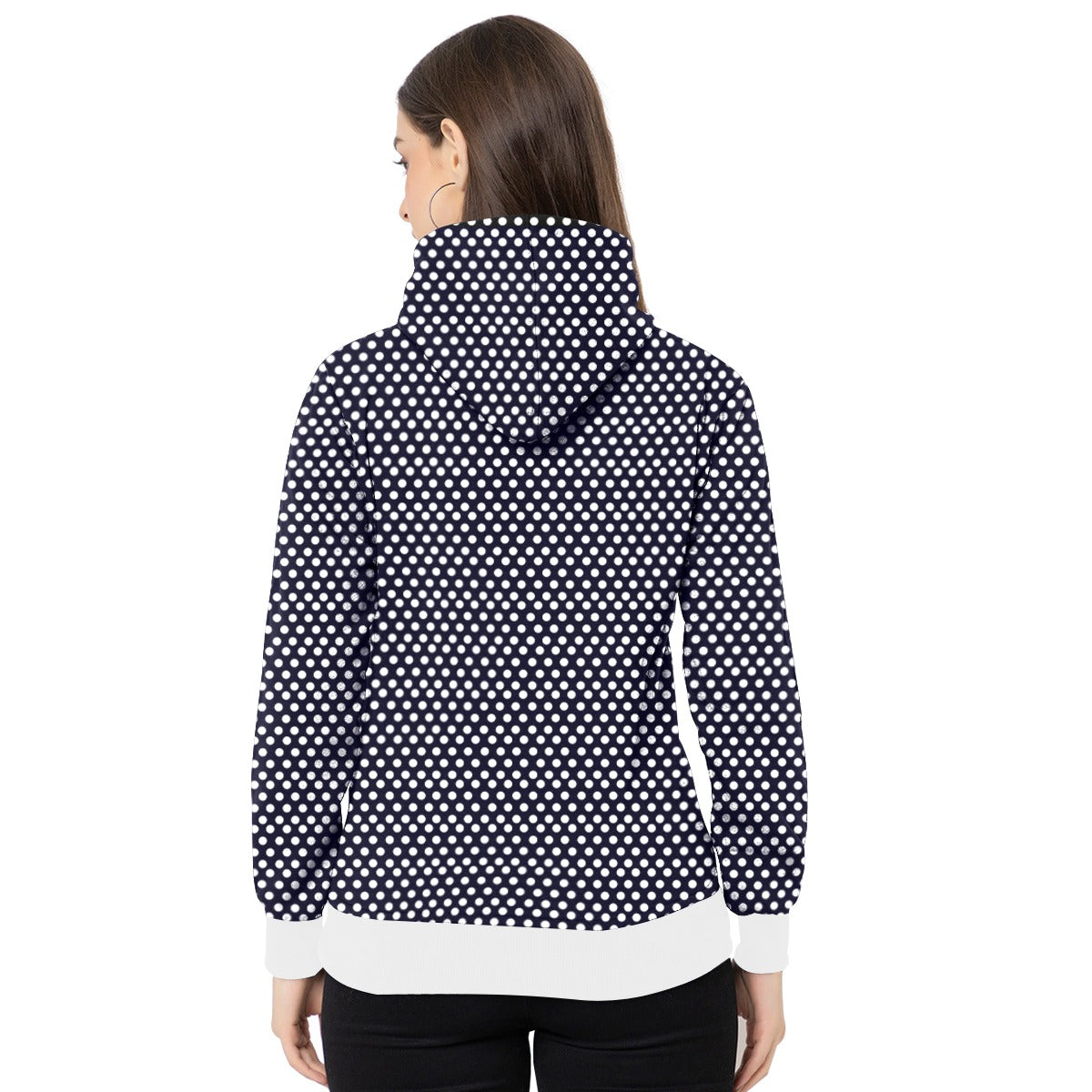 Women's Polka dot Exclusive Hoodie - Navy