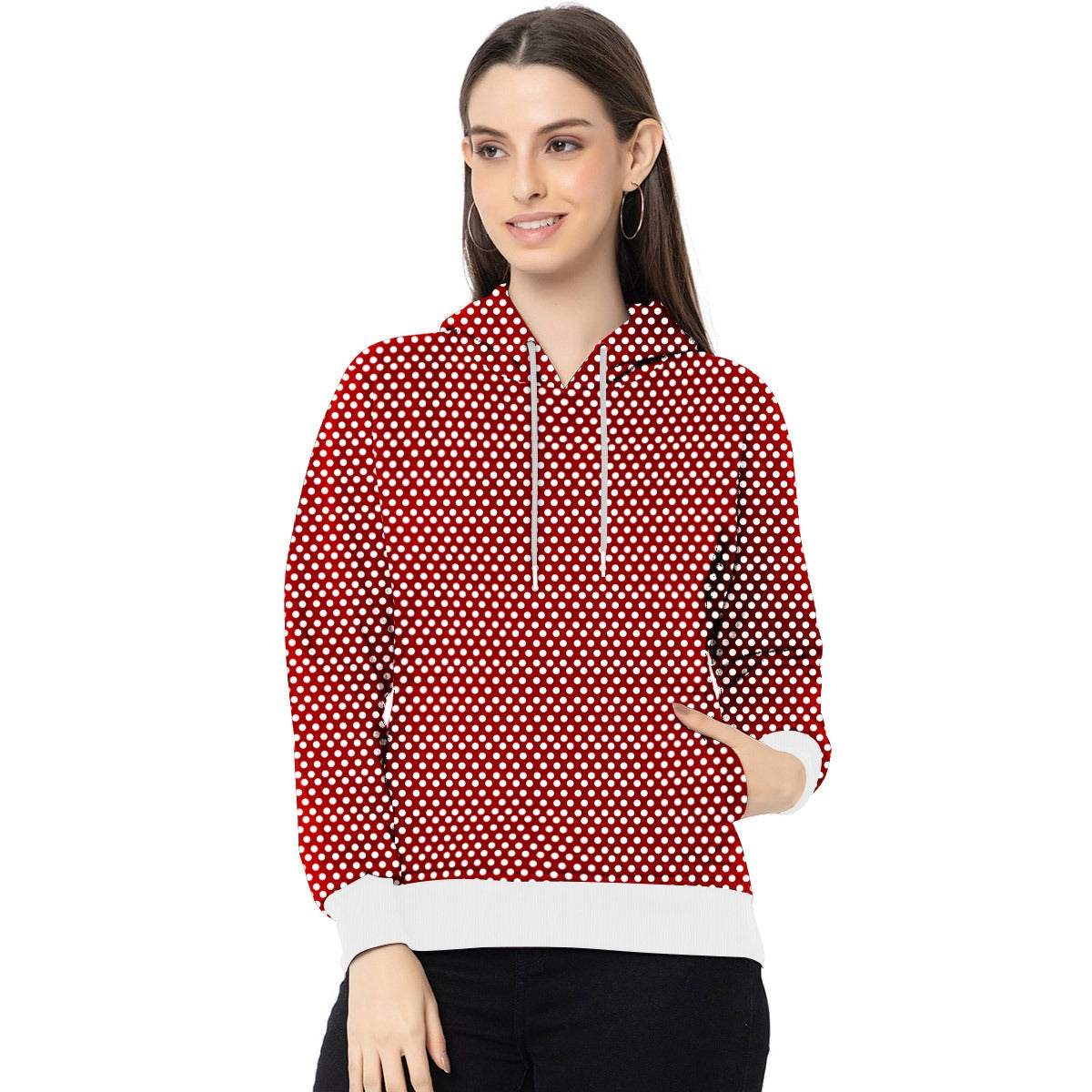 Women's Polka dot Exclusive Hoodie - Red