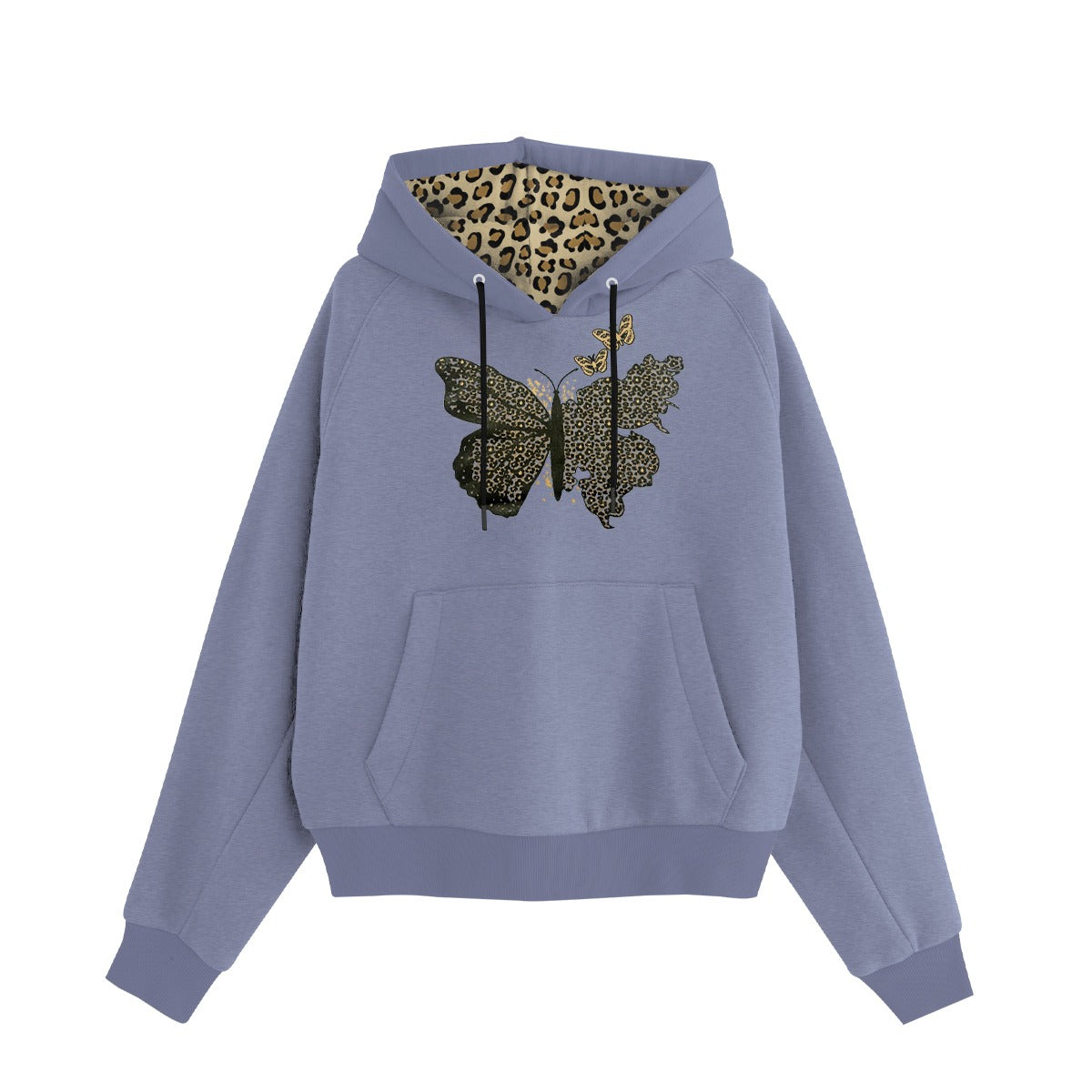 Women's Butterfly Printed Hoodie - Light Purple