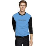 Contrast Sleeves "The Last Train" Emb, Sweat Shirt - Sky Black