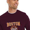 Men's Graphic Printed Sweat Shirt - Burgundy