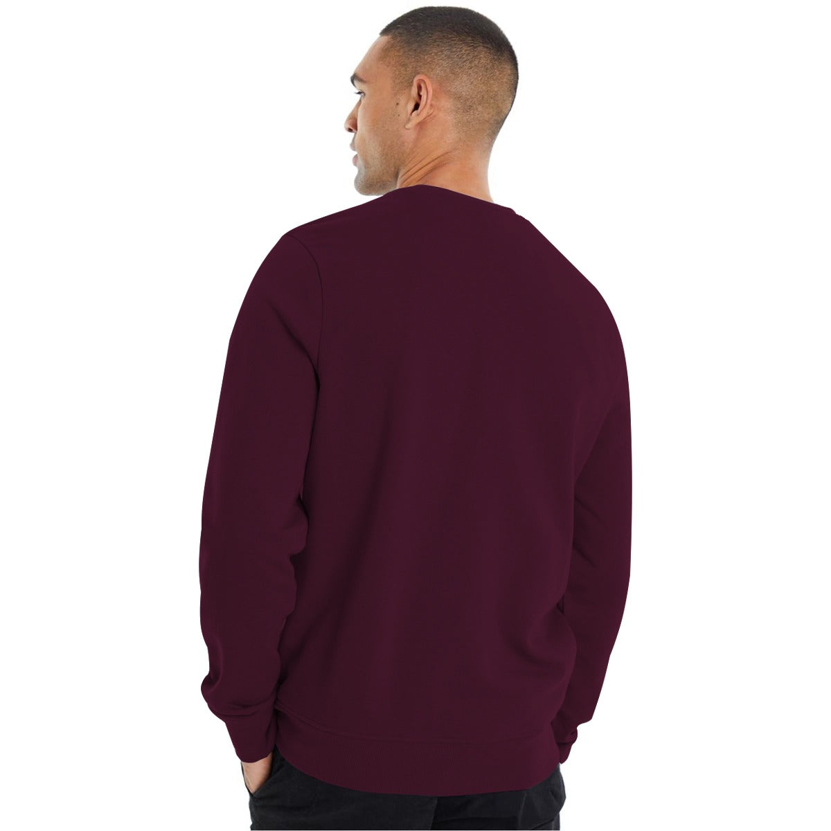 Men's Graphic Printed Sweat Shirt - Burgundy