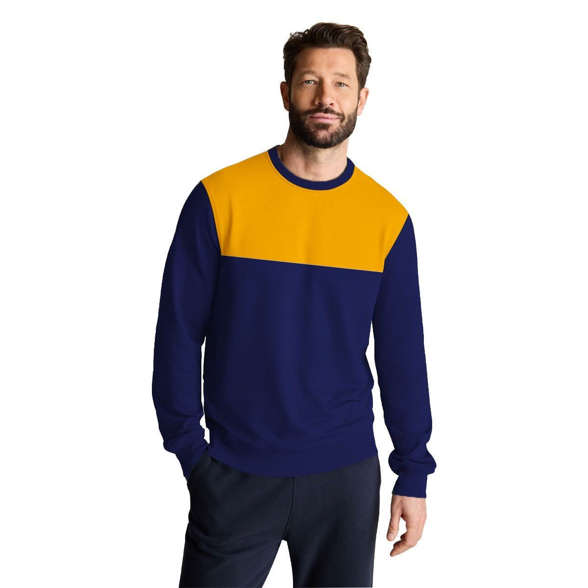 Men's Combo Sweat Shirt - Yellow Navy