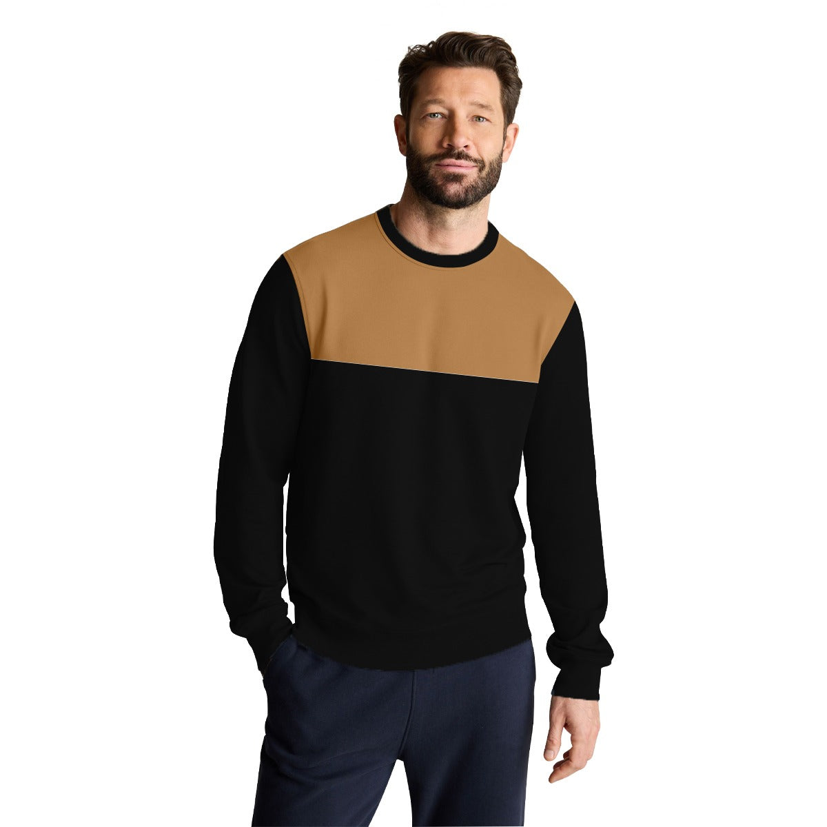 Men's Combo Sweat Shirt - Mustered Black