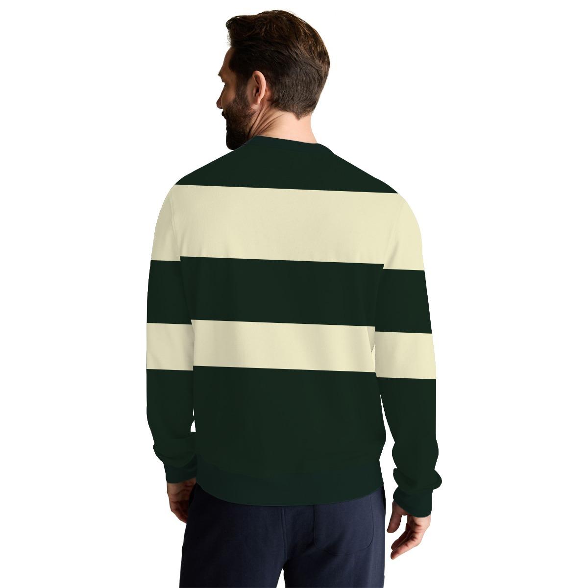 HG Signature Yarn Dyed Stripped Sweat Shirt - Dark Jungle Green