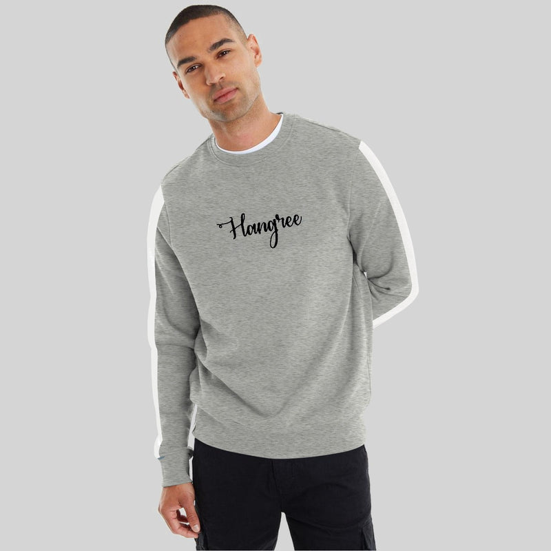 Hangree Signature Emb Panel Fashion Sweat Shirt - Hyder gray
