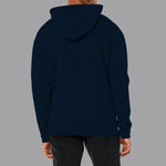 "Sunset Chaser" Printed Ripple Fleece Hoodie - Navy