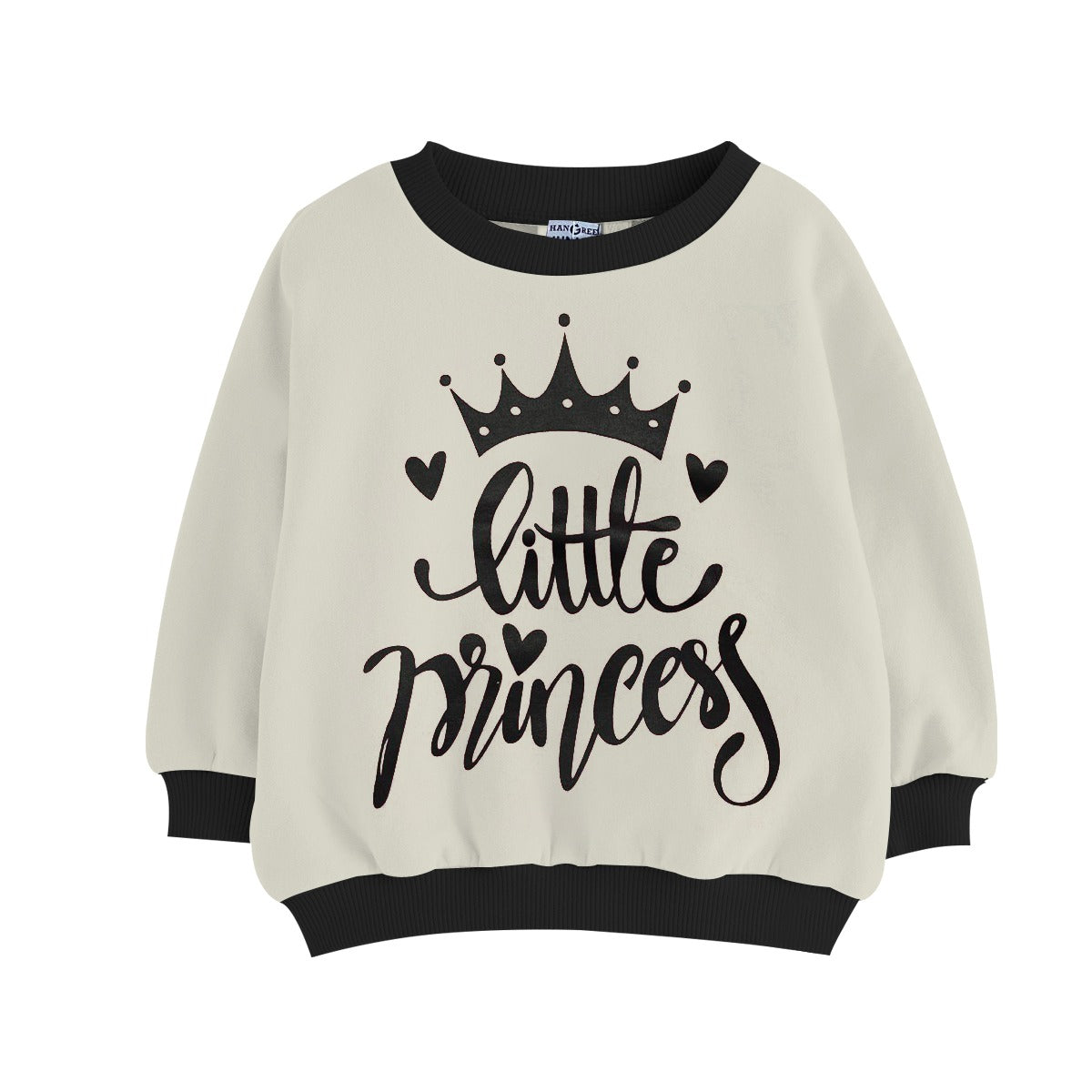 Girls "Little Princess" Printed Twin Set - Skin & Black