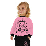 Girls "Little Princess" Printed Twin Set - Pink & Black