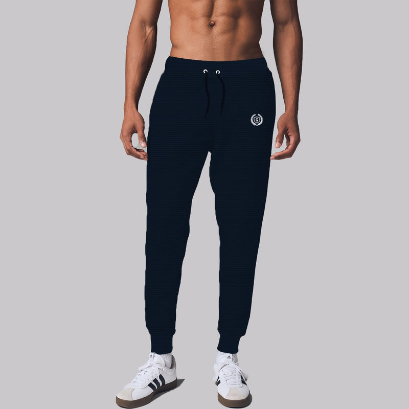 Men's Close Bottom Ripple Fleece Joggar Trouser - Navy