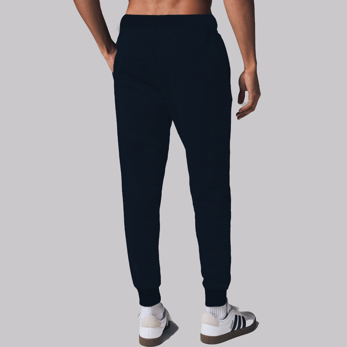Men's Close Bottom Ripple Fleece Joggar Trouser - Navy
