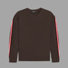 Super Solid Sleeves Fashion Fleece Sweat Shirt - Brown