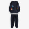 Unisex Graphic Printed Twin Set - Dark Navy