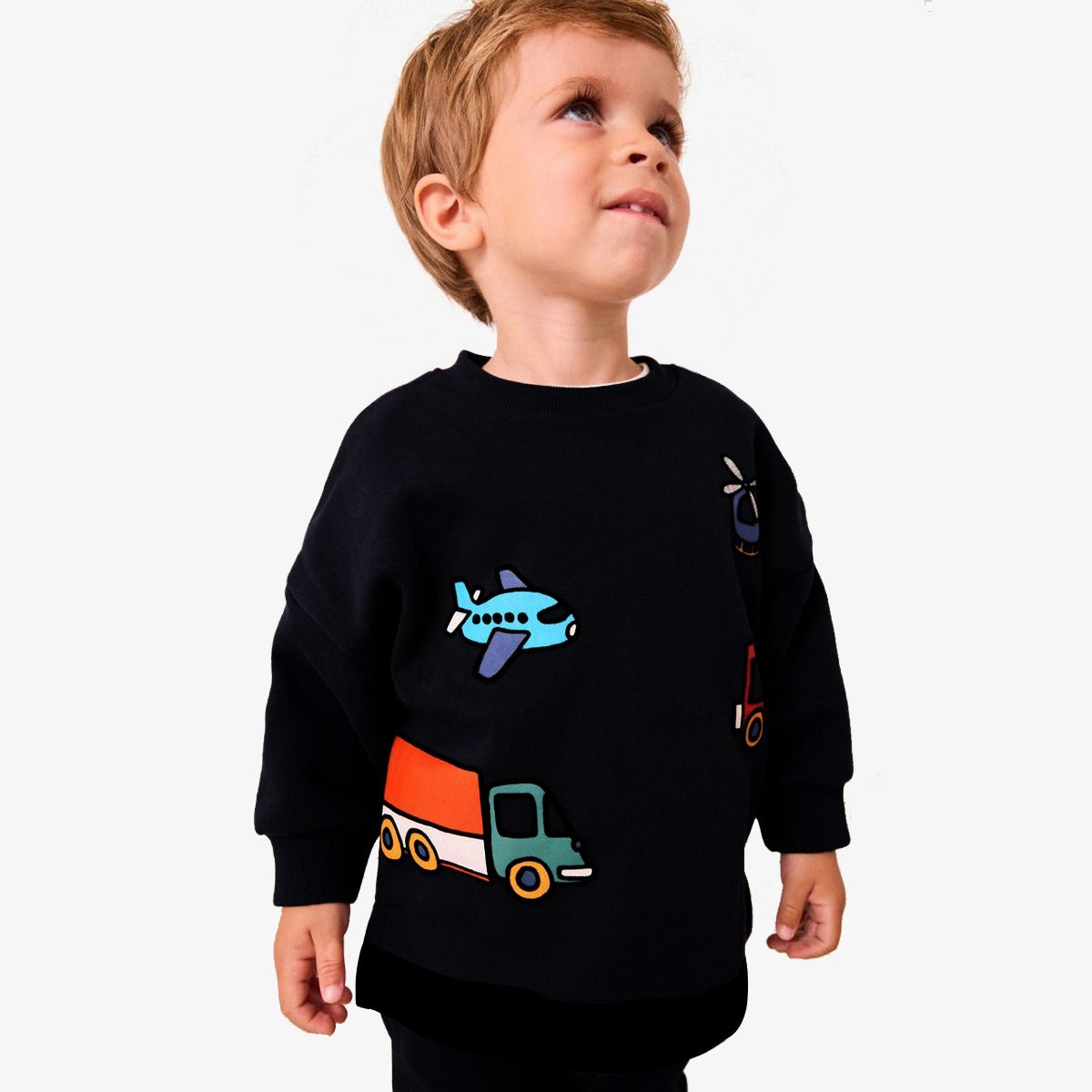 Unisex Graphic Printed Twin Set - Black