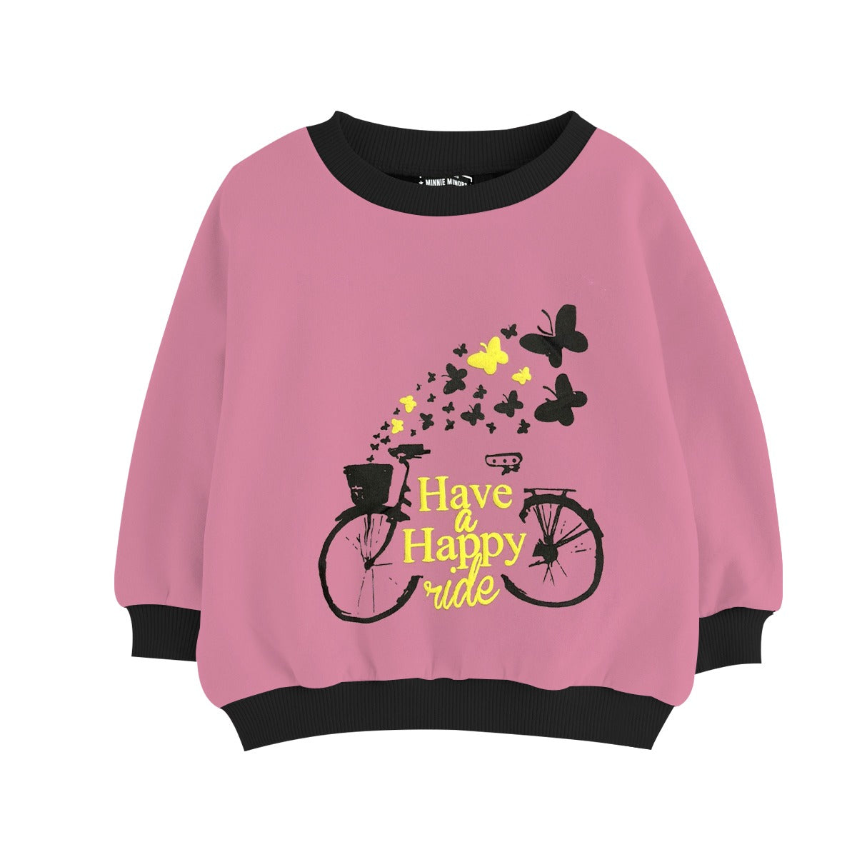 Girl's Graphic Printed Sweat Shirt - Tea Pink