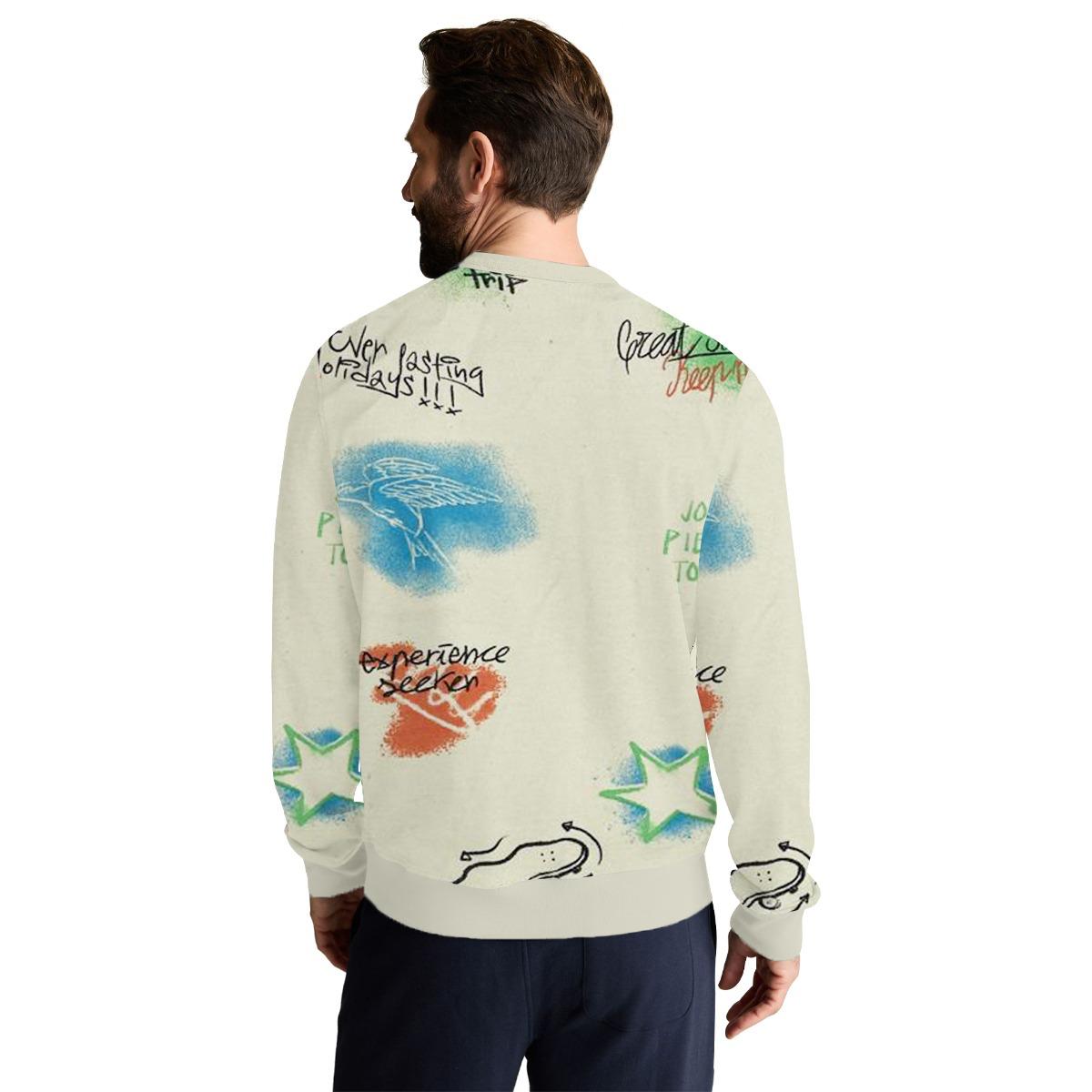 All Over Graphic Printed Sweat Shirt - Off White
