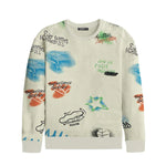 All Over Graphic Printed Sweat Shirt - Off White (Minor Fault)