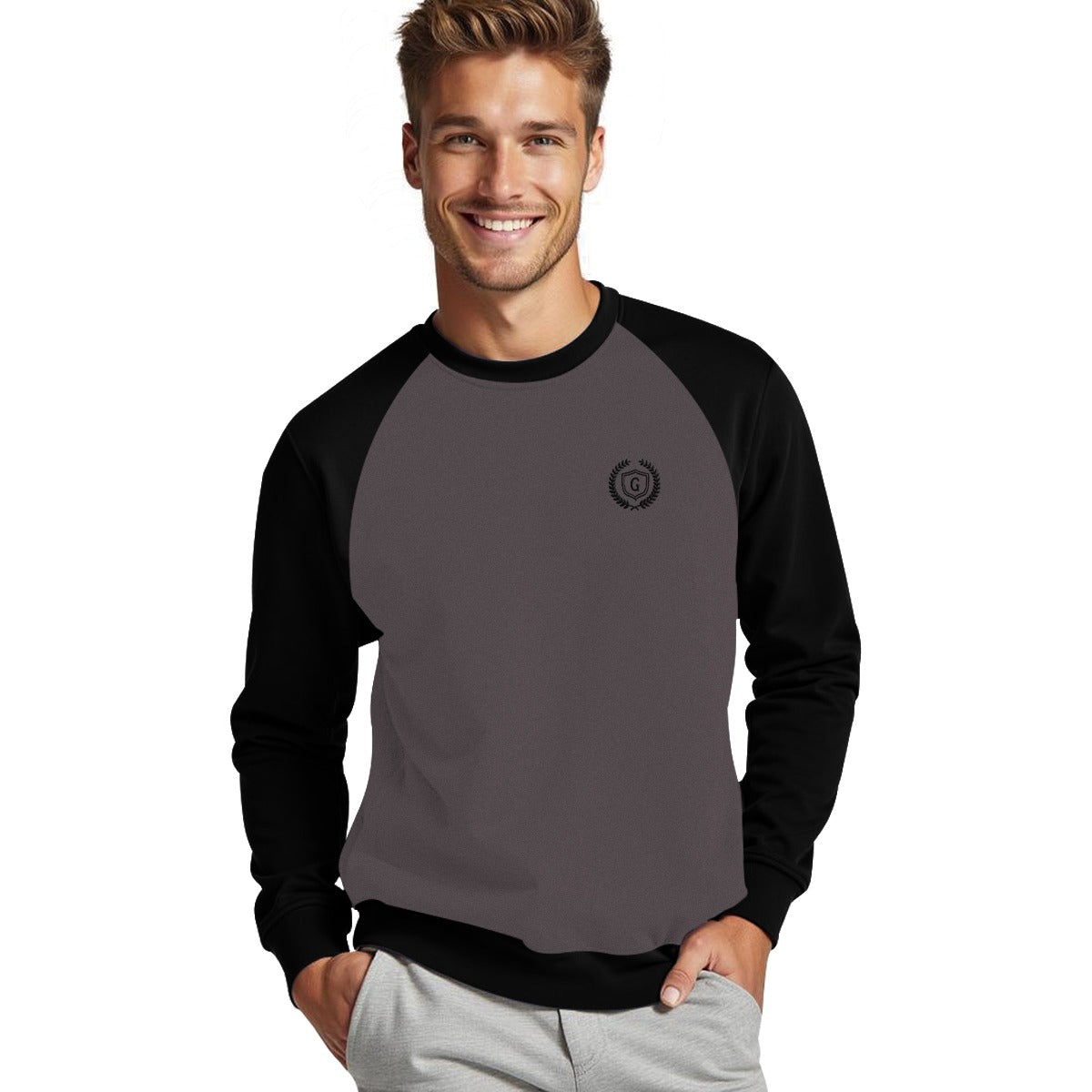 HG Signature Raglan Sweat Shirt For Men's - Gray
