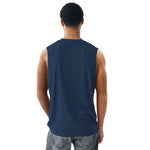 Graphic Printed Sleeveless Tee Shirt - Navy