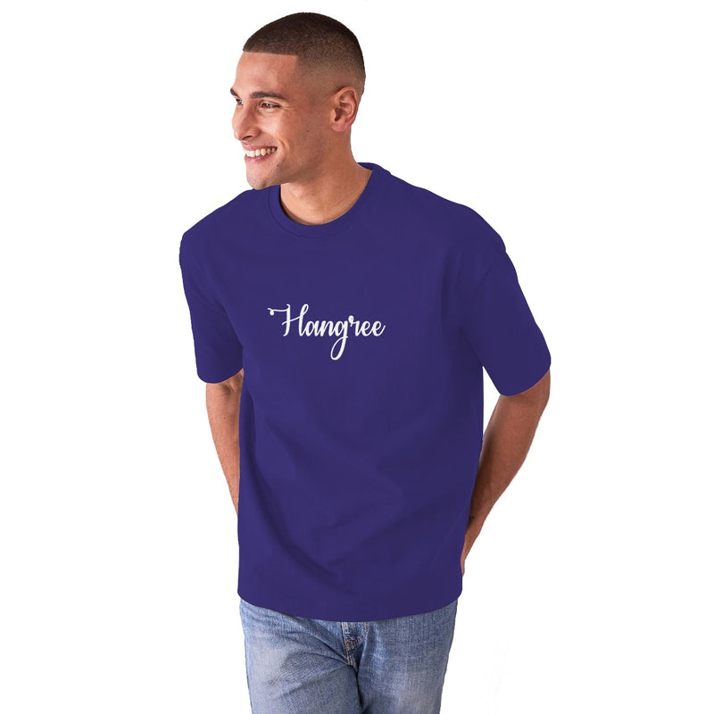 Stylish Hangree Embroidered Men Tee Shirt - Navy