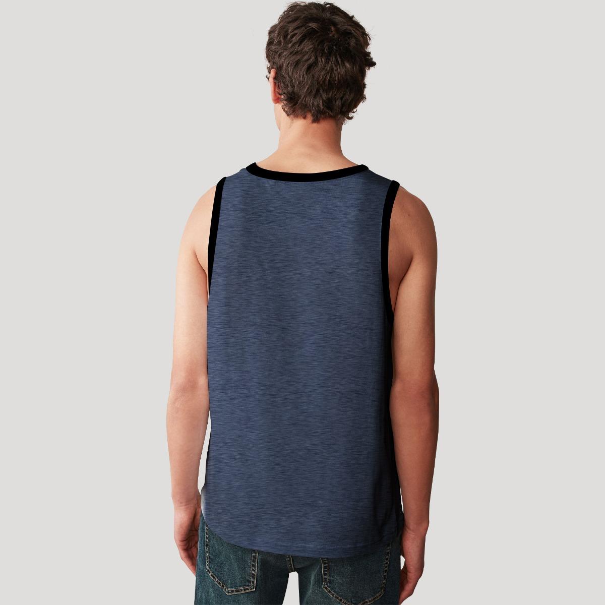 HG "NO PAIN NO GAIN" Printed Stylish Vest For Men's - Slate Blue