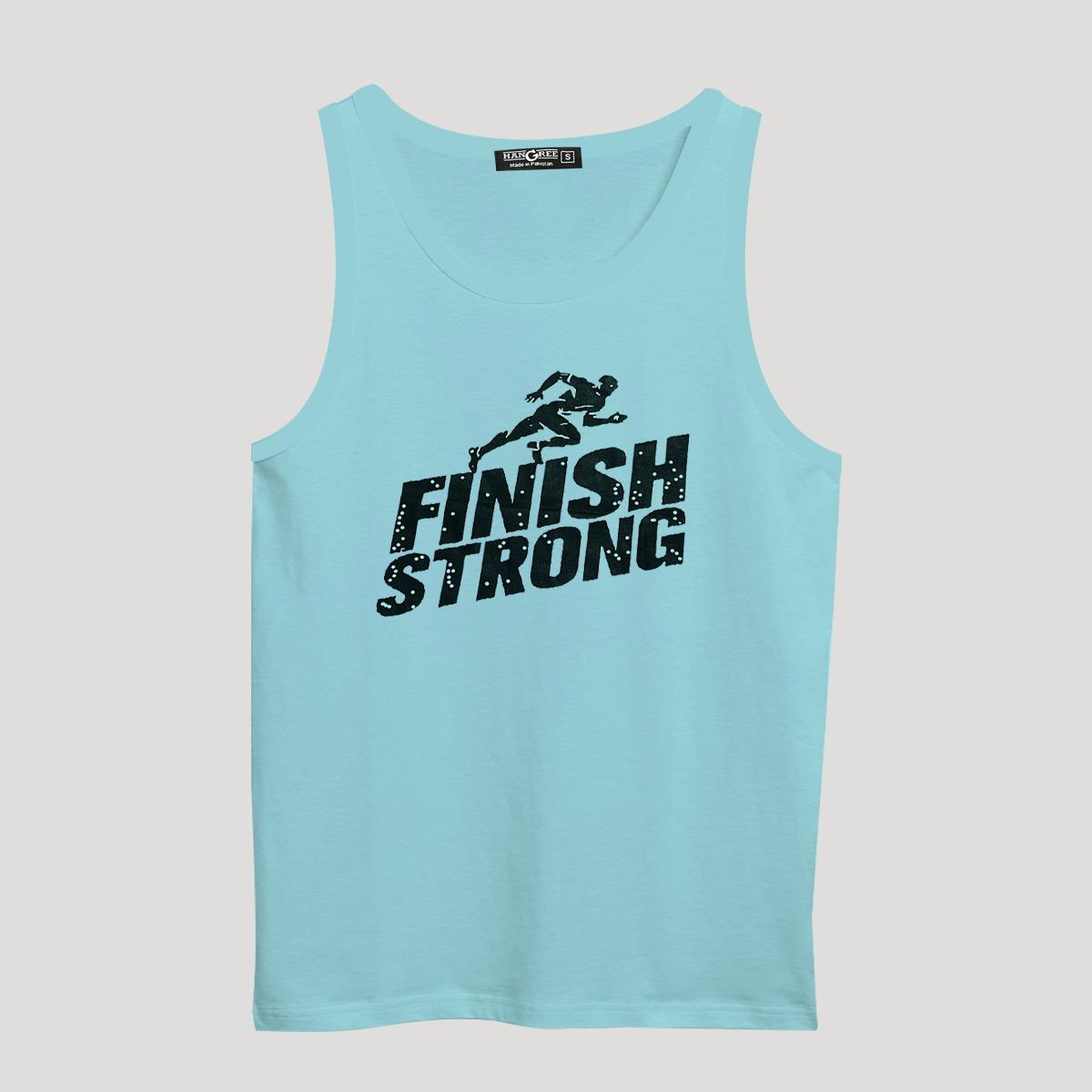 HG "Finish Strong" Printed ActiveFit Sleeveless Vest - Sea Green
