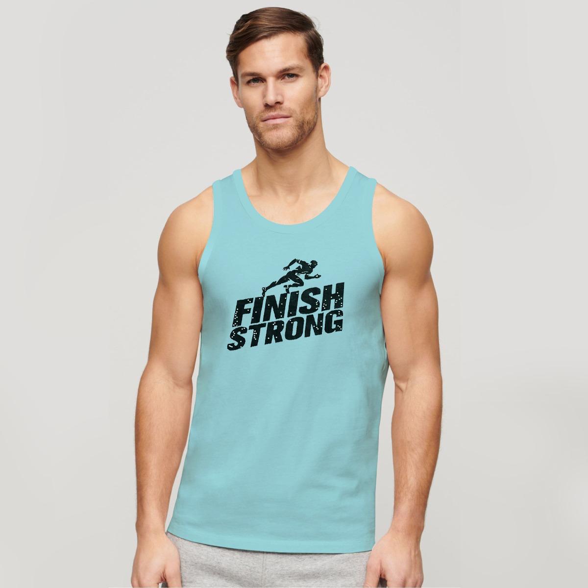 HG "Finish Strong" Printed ActiveFit Sleeveless Vest - Sea Green