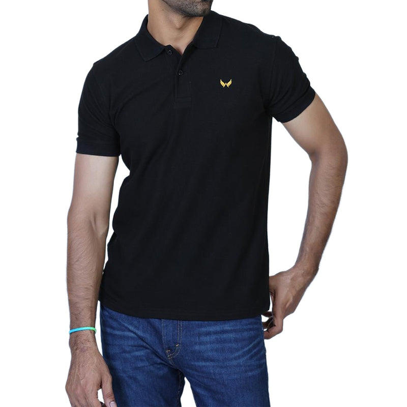 Signature Embroidered Polo - Black