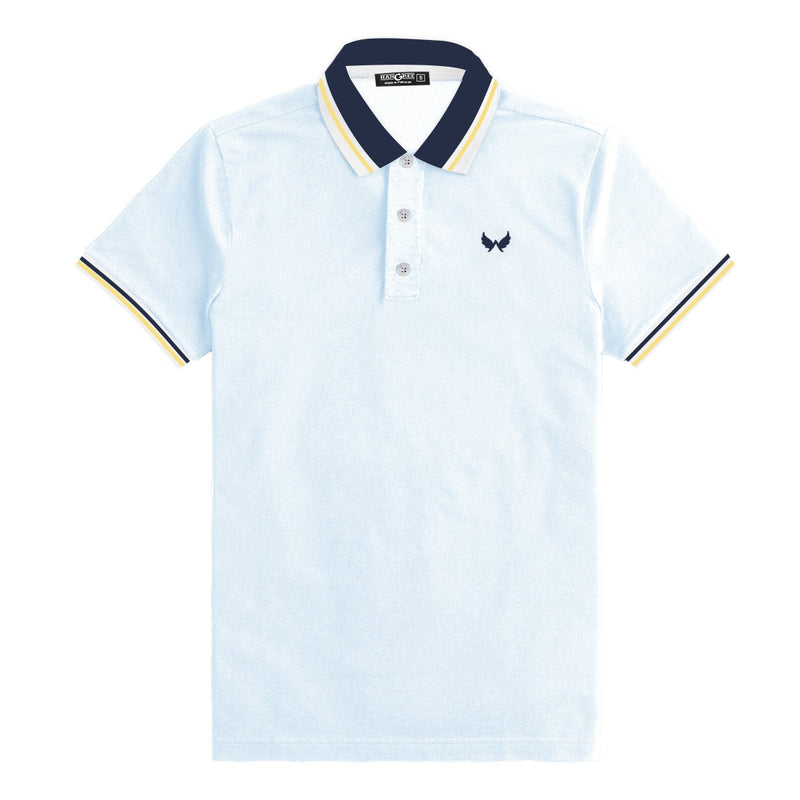 Signature Embroidered Tipping Collar Polo - White