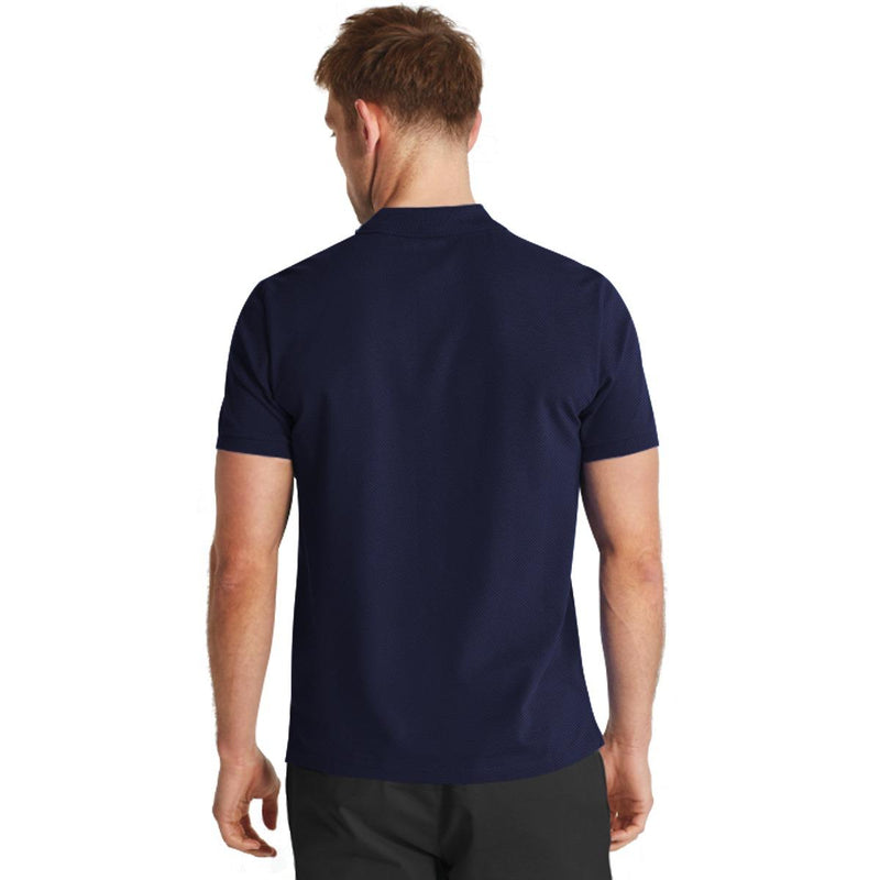 Signature Embroidered Self Collar Polo - Navy