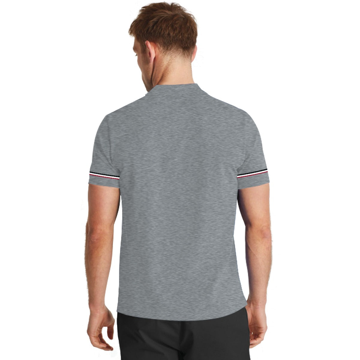 Signature Embroidered Self Collar Fashion Polo - Hyder Gray